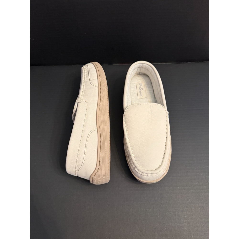 My Slippers Leather Moccasin Womens 9 Comfort Foam Slip On In & Out Minimalist